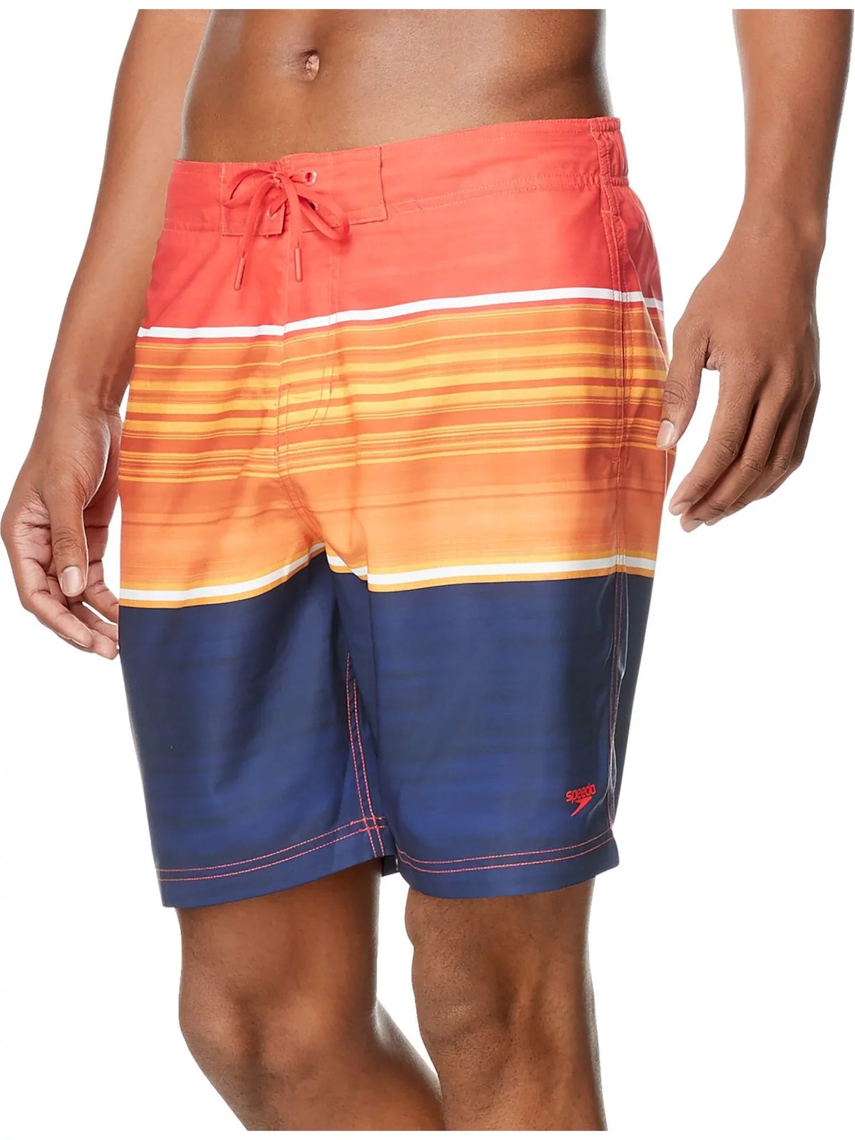 SPEEDO Beach Orange Mens Swim Barrier Stretch Trunks S