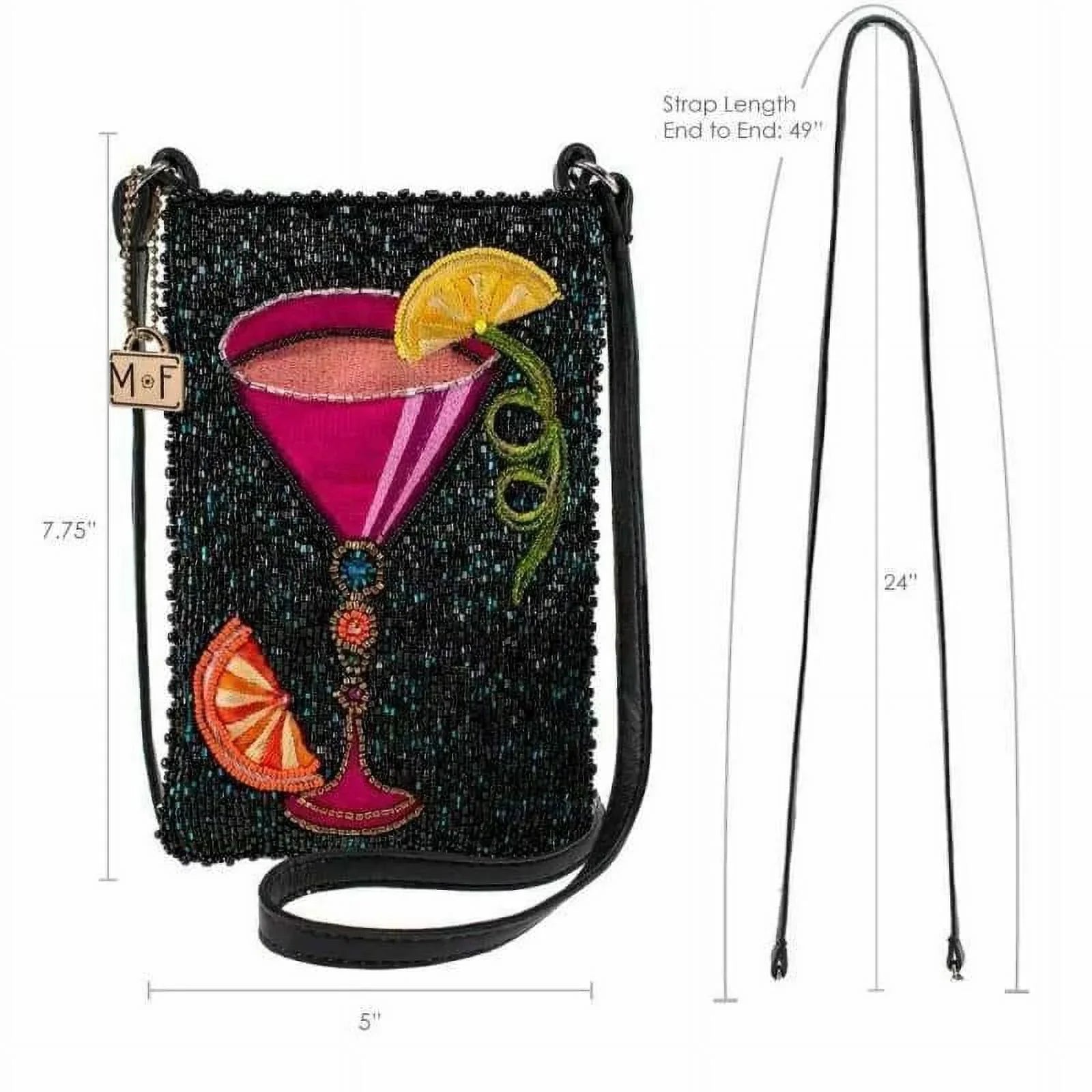 a Crossbody Mary Shoulder Frances Sip Cocktail Bag Bag Take Leather Phone NEW Beaded