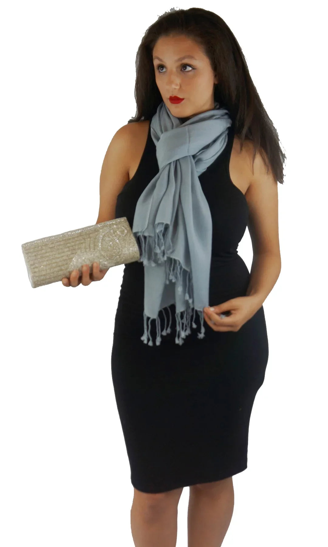 Grey) Shawl/Cashmere/Cashmere Scarf/Scarves/Shawl/Shawls/Stole/Wrap/Pashmina (Silver Scarf/Pashmina Scarf/Wool/Silk