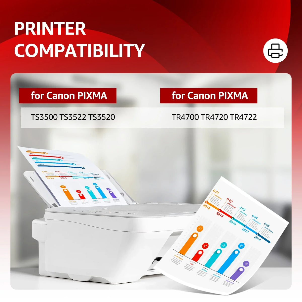 Printers(Black Ink Canon and TR4700 275 PIXMA TS3522 Color, Pack) 275XL and 2 Replacement 276 TS3520 TR4720 Cartridges for TS3500 Ink for