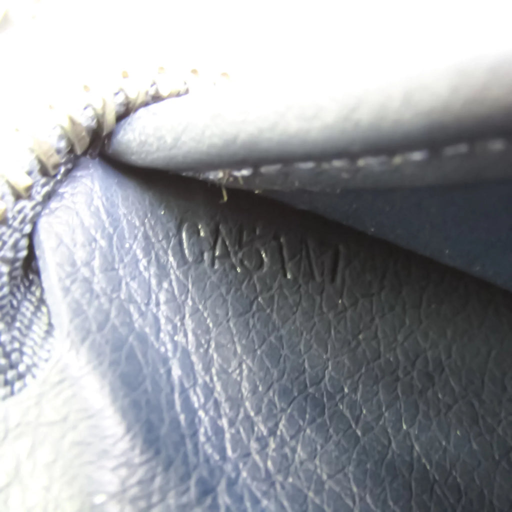 Vertical Louis Zippy Taurillon Leather (bi-fold) Wallet Long Vuitton Wallet Unisex Taurillon Navy M58823 (Good) Pre-Owned