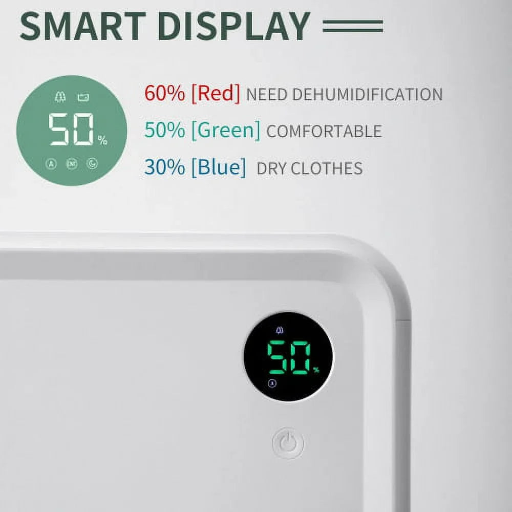 Basements Drain, Large Pint Dehumidifier for 30 Sq. with Churanty or Manual Auto Tank, Water 3,000 Dehumidifier Medium Rooms to and 2L Ft.