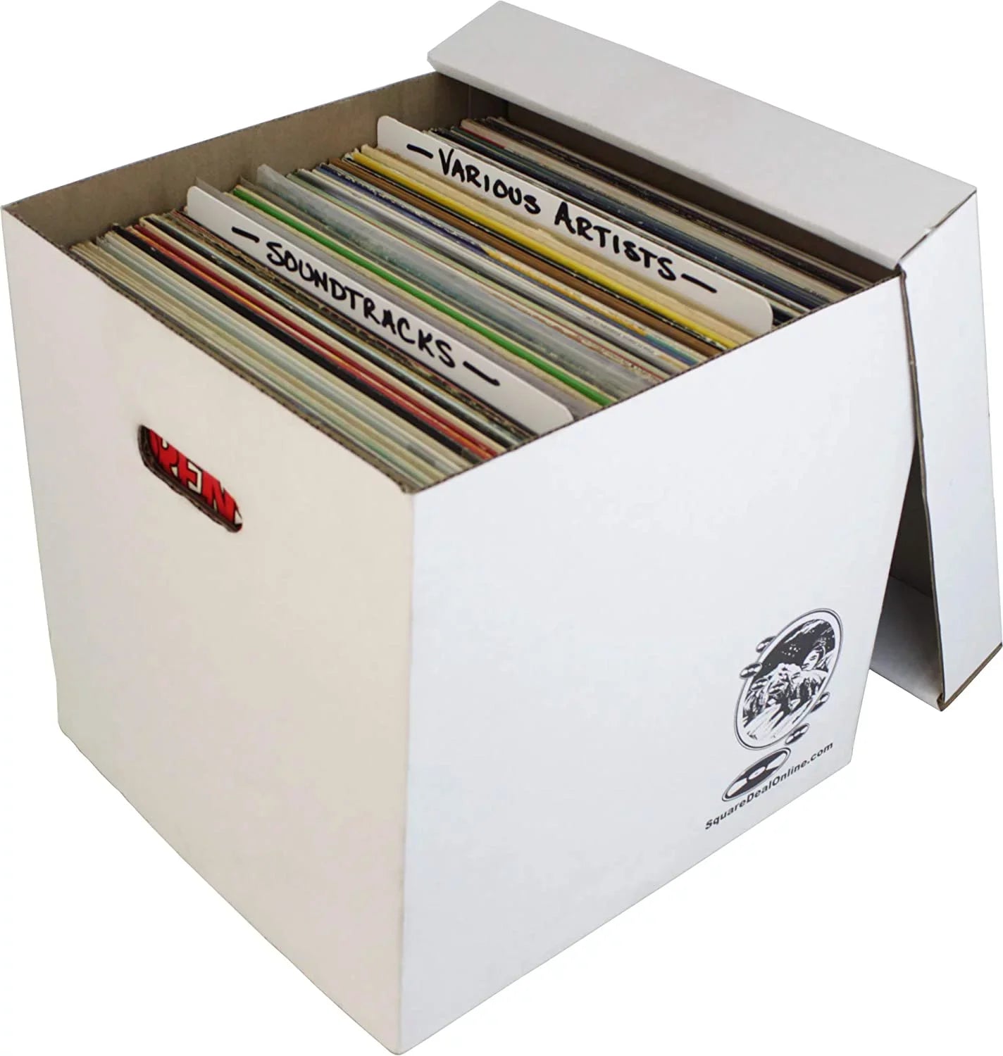 of Vinyl Sturdy Removable - Records Laser 90 Lid Holds Cardboard Set Record - #12BC13 Boxes Storage 10 or Box to 12" up Discs with -