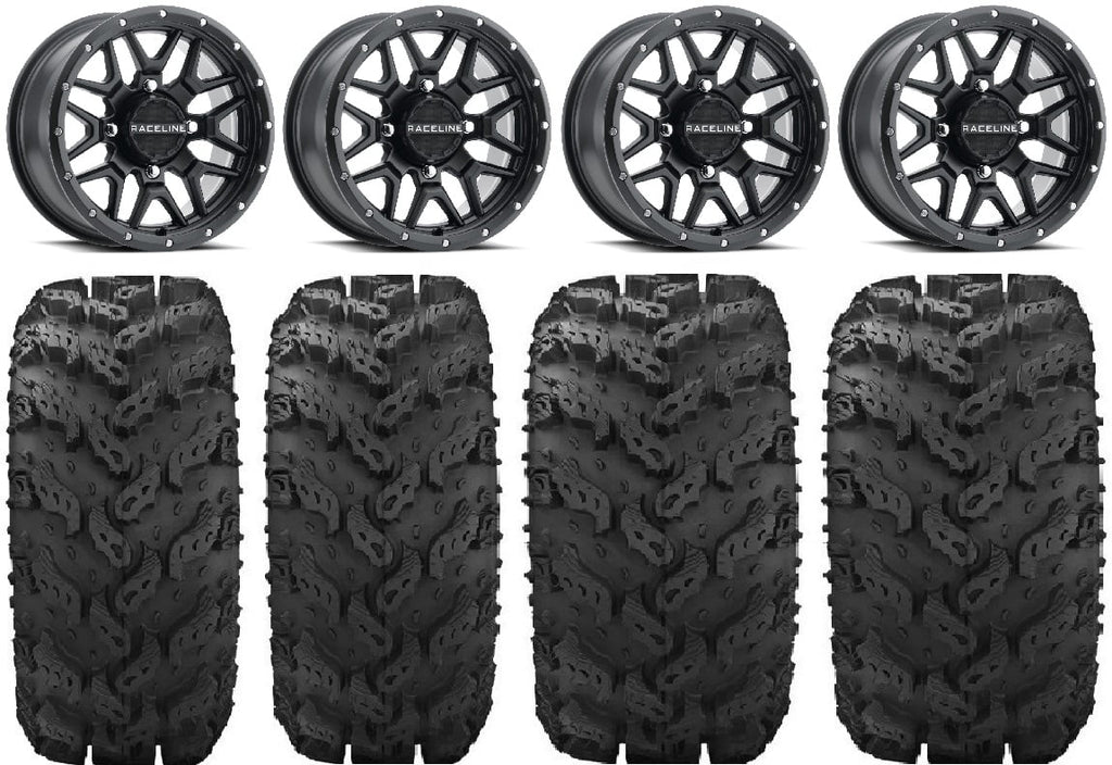 Mule Black FXT Kawasaki 27" Pro 14" Tires Reptile Wheels Raceline Krank