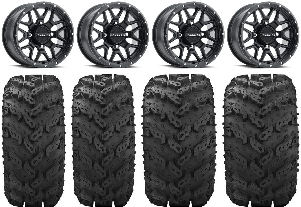 Mule Black FXT Kawasaki 27" Pro 14" Tires Reptile Wheels Raceline Krank