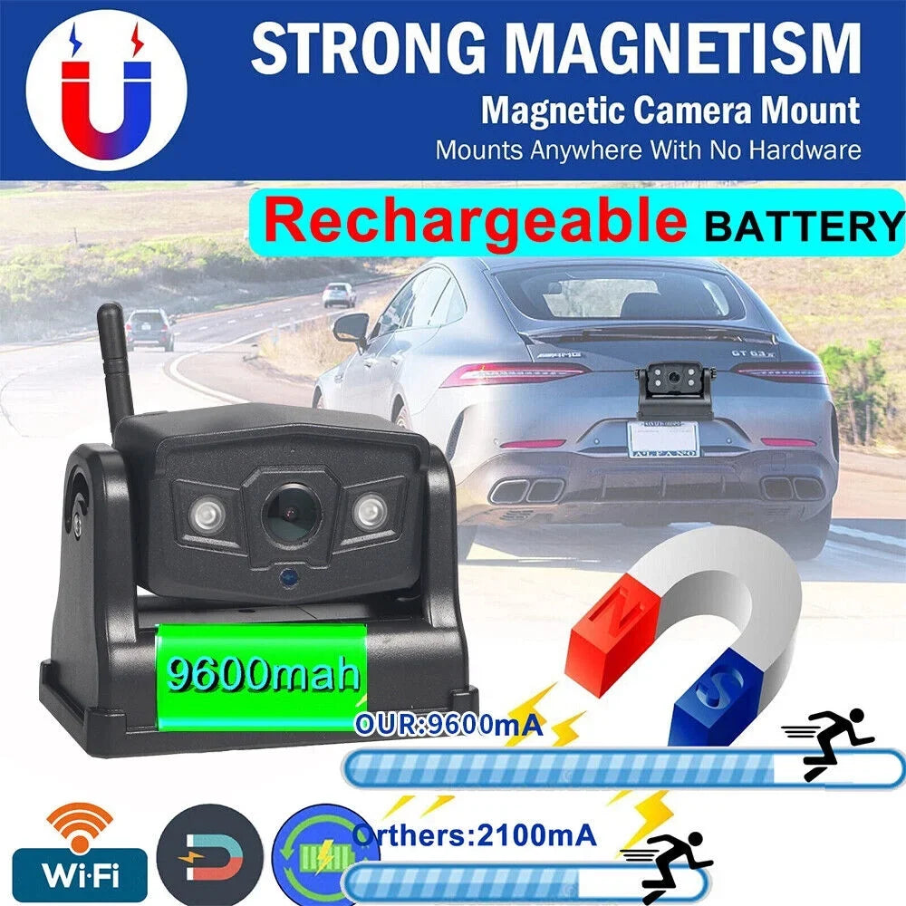 9600mAh Camera, WiFi Backup JLLOM Battery, Reliable View Magnetic Front/Rear Wireless,