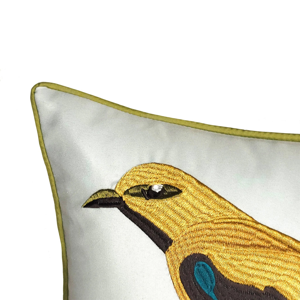 Decorative Textile Multi Edie Home Pillow Indoor/Outdoor Leaf Throw Levinsohn At Bird Embroidered Bold 18x18, Company