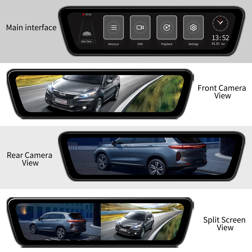 Streaming View Truck Front Camera Full Rear Dash Cameras HD Rear Car Mirror 1080P Touchscreen 9.35 View Dual Smart inch Back Camera