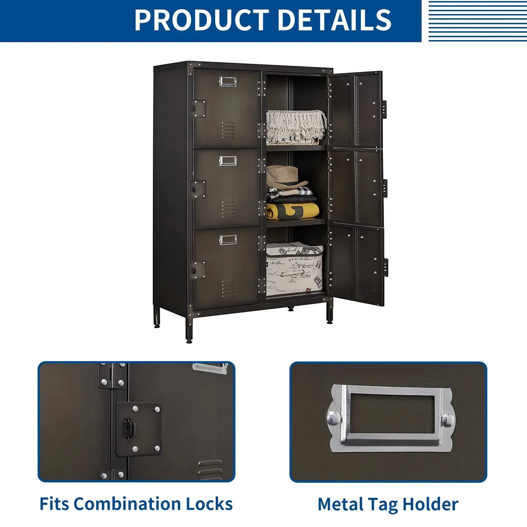 Metal for Steel Metal Bedroom Cabinet Locker Storage Employees STANI Shelf Locker Cabinets 47.3" Locker ,Office with Students Steel Gym School 2 Storage
