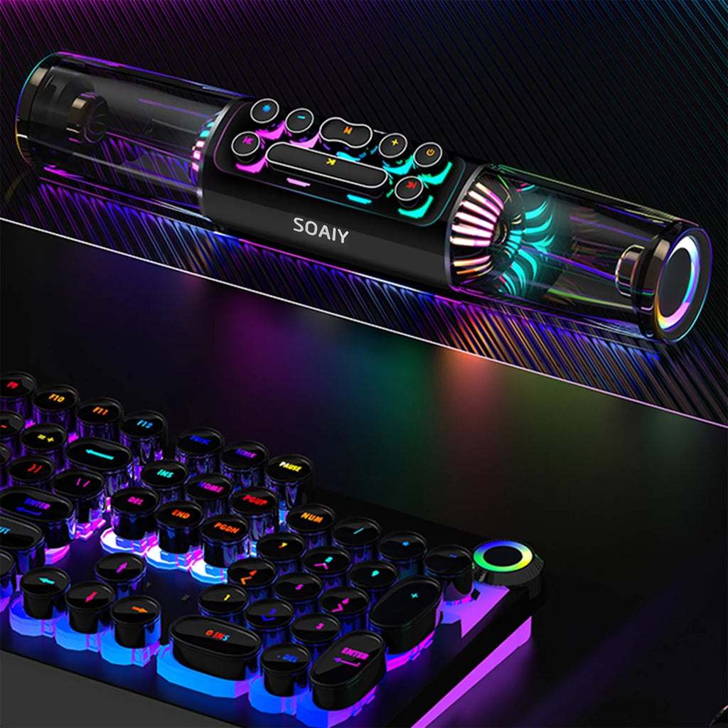 TF Subwoofer Laptop SH19 RGB Andoer Music Sound Input Computer Player 3.5mm PC for Box HiFi Port soaiy Speaker Smartphone Audio Bass Tablet Bar Stereo Sound