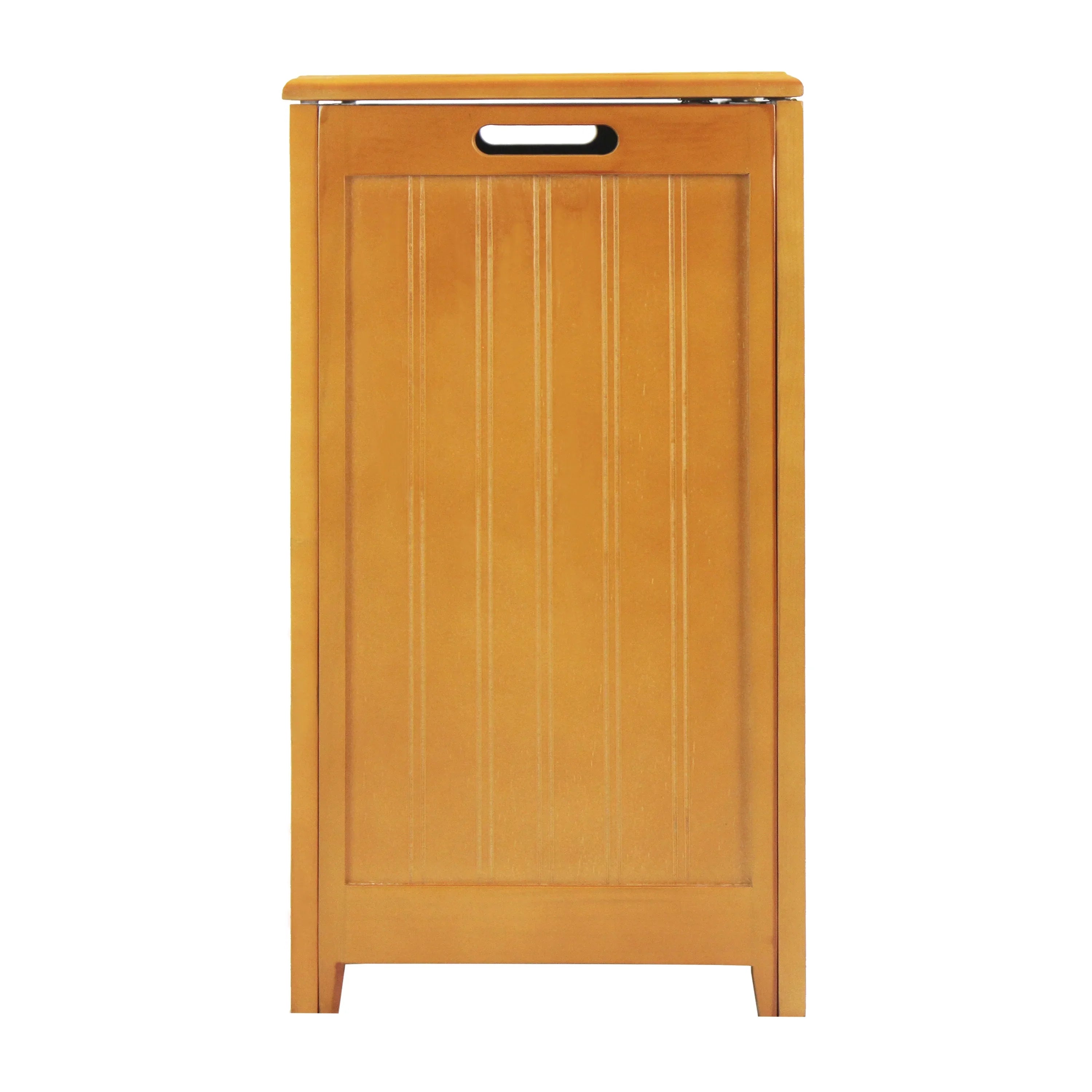 Finished Wood Laundry Hamper Natural Interior Rectangular Oceanstar Bag RHP0109N with