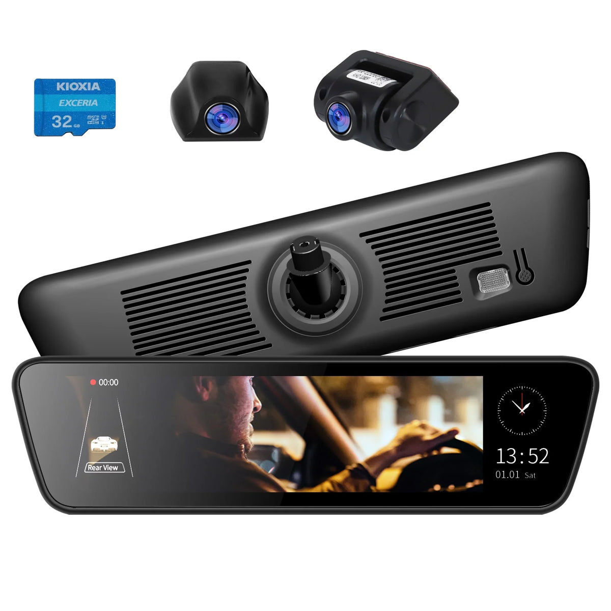 Streaming View Truck Front Camera Full Rear Dash Cameras HD Rear Car Mirror 1080P Touchscreen 9.35 View Dual Smart inch Back Camera