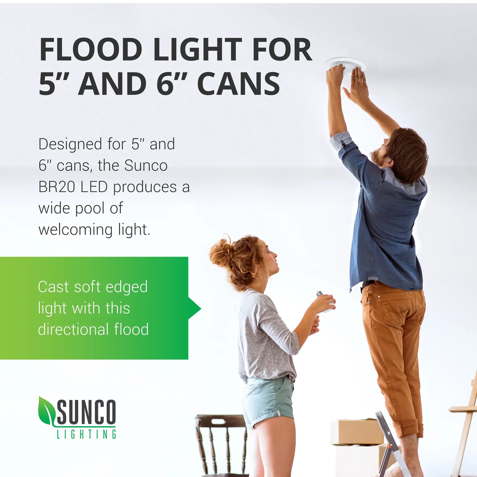 LED Dimmable, Bulb, 5" Star & 32 Base, - LM, BR30 6" for 850 or 11W=65W, Sunco White, Indoor Pack E26 Cans 3000K Warm Flood UL Lighting Light Energy