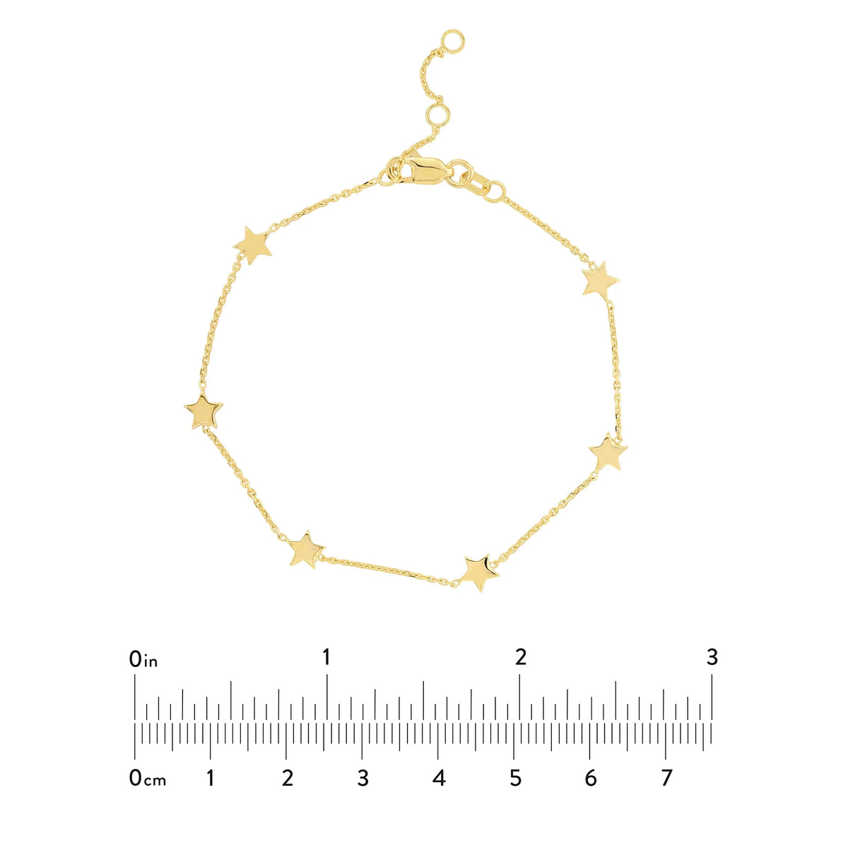 Adj. 14K Gold Women Star Yellow - Stationed 7.25" 6