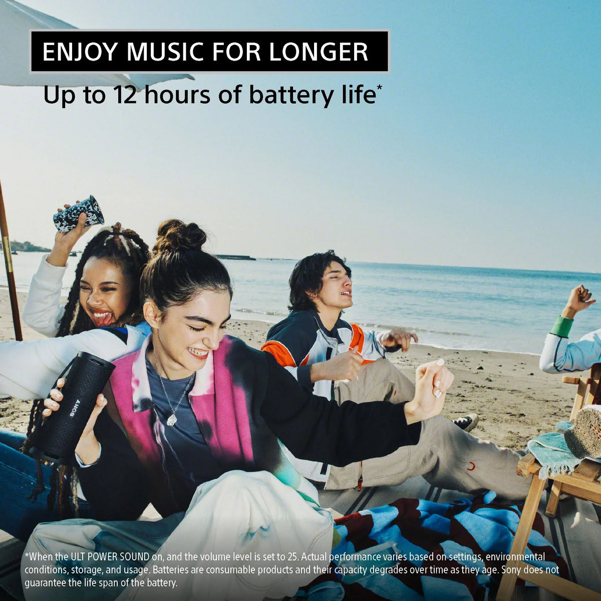 Black Waterproof, Sony 1 movable Bluetooth Compact Ultra IP67 ULT Speaker, Shockproof and Dustproof, - Rustproof FIELD Wireless