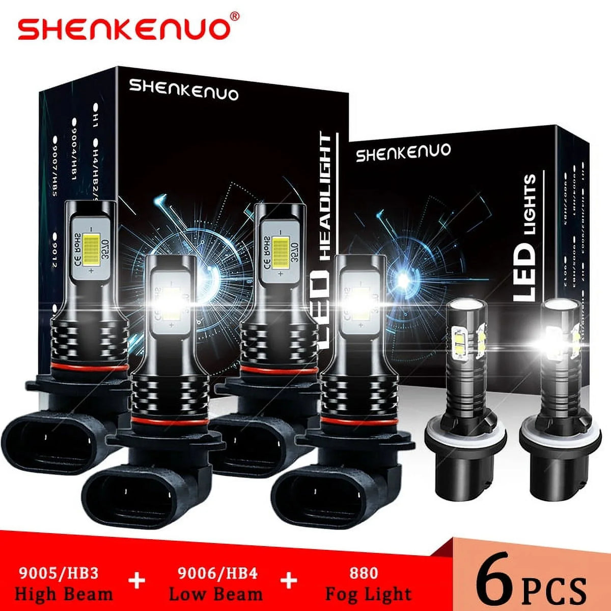 LED Bulbs Super Lights Headlights 2000-2006 Tahoe Bright white For 2000 Kit 2001 2002 1999 6000K 6X Silverado Chevy