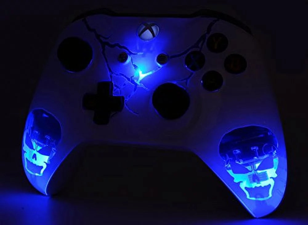 Custom jack) Xbox S 3.5 Controller One "Skulls Design Unique (with White" UN-MODDED