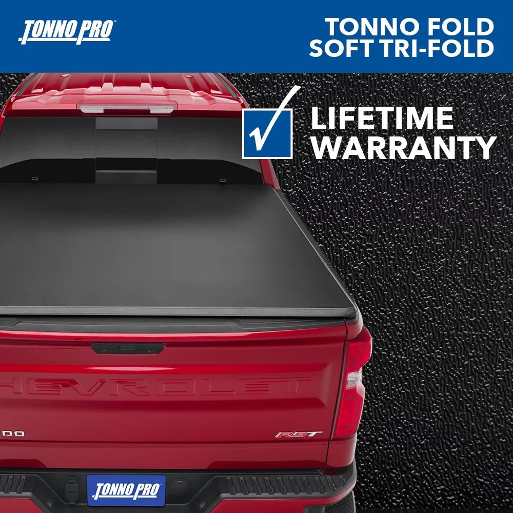6' | Dodge Soft | Fold, (76.3") Cover Folding Pro Bed 4" Bed 42-210 | Fits Tonno Ram 2021 1500/2500/3500 Tonneau Truck - 2019 Tonno