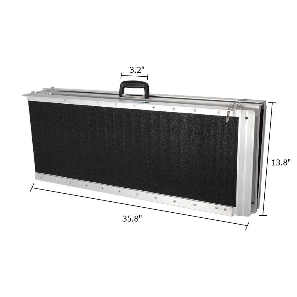 28" Mobility Ramp Carrier Non-skid Ktaxon Scooter x Wheelchair 72" Aluminum 6FT Multifold mobile