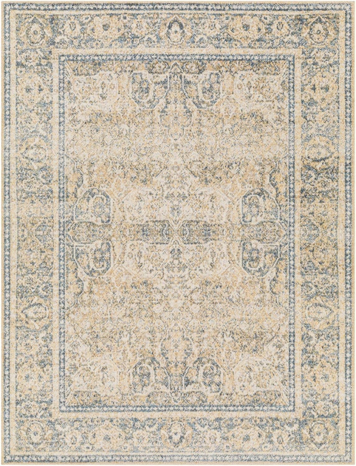 Washable) East Living 2X3 Rugs, Room, Machine Beige Kitchen 3', (2' Bedroom Traditional X Rug, Washable For Area Or Light Carpet Blue
