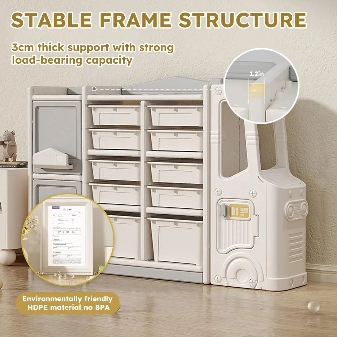 and Pull-Out + Multi-Functional Toy Toy and Closed Cab Drawer Playroom Box RUNFAYBIU Organizer Bedroom Nursery. Boxes Organizer Cabinet (10 and Children's Organizer for 2 Bookshelf