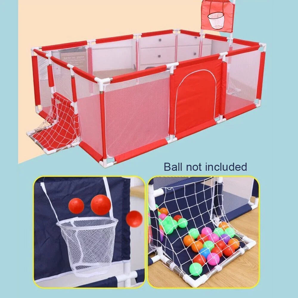 JahyShow 70in Mesh-Red Foldable Baby Playard - Playpen Breathable with Large