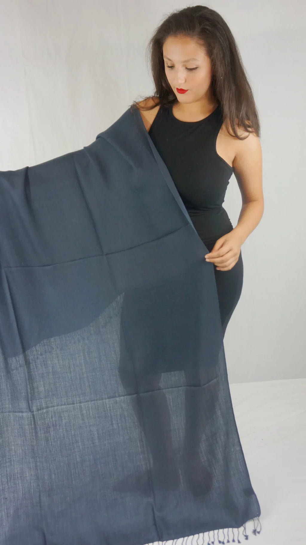 Shawl/Cashmere Shawl) Shawl/Shawls/Scarf/Scarves/Wrap/Stole/Muffler/Cape/Ruana/Blanket/Throw/Pashmina Regular Charcoal (Dark Scarf/Wool/Silk