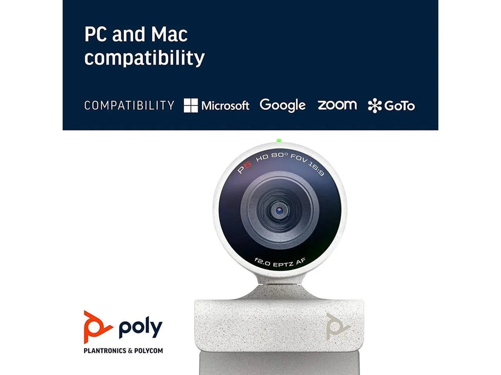& USB-A Certified HD & Studio Headset Professional Blackwire Webcam Video Wired Teams Stereo for Polycom) Kit - (Plantronics Headset 1080p 3325 - + P5 Camera Conferencing Audio with Poly Zoom -