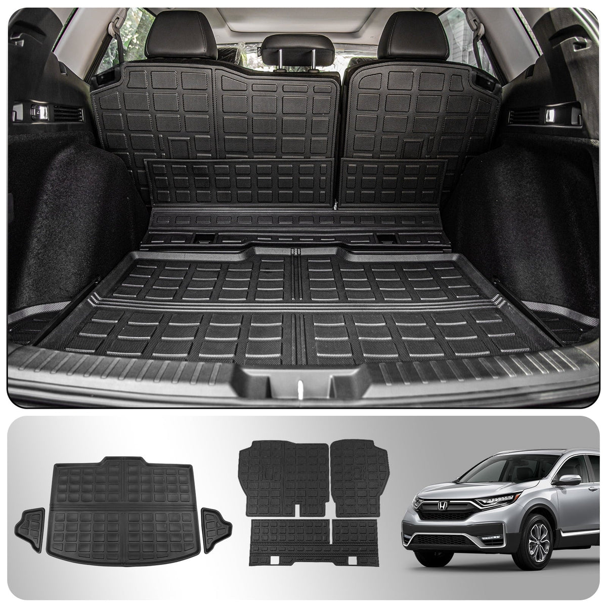 Trunk Mat Car Cr-v Seat 2024 2023 Honda Accessories 2024 Protector CRV Fuel 2024 Cargo Fit Cover Back Liner Honda mats