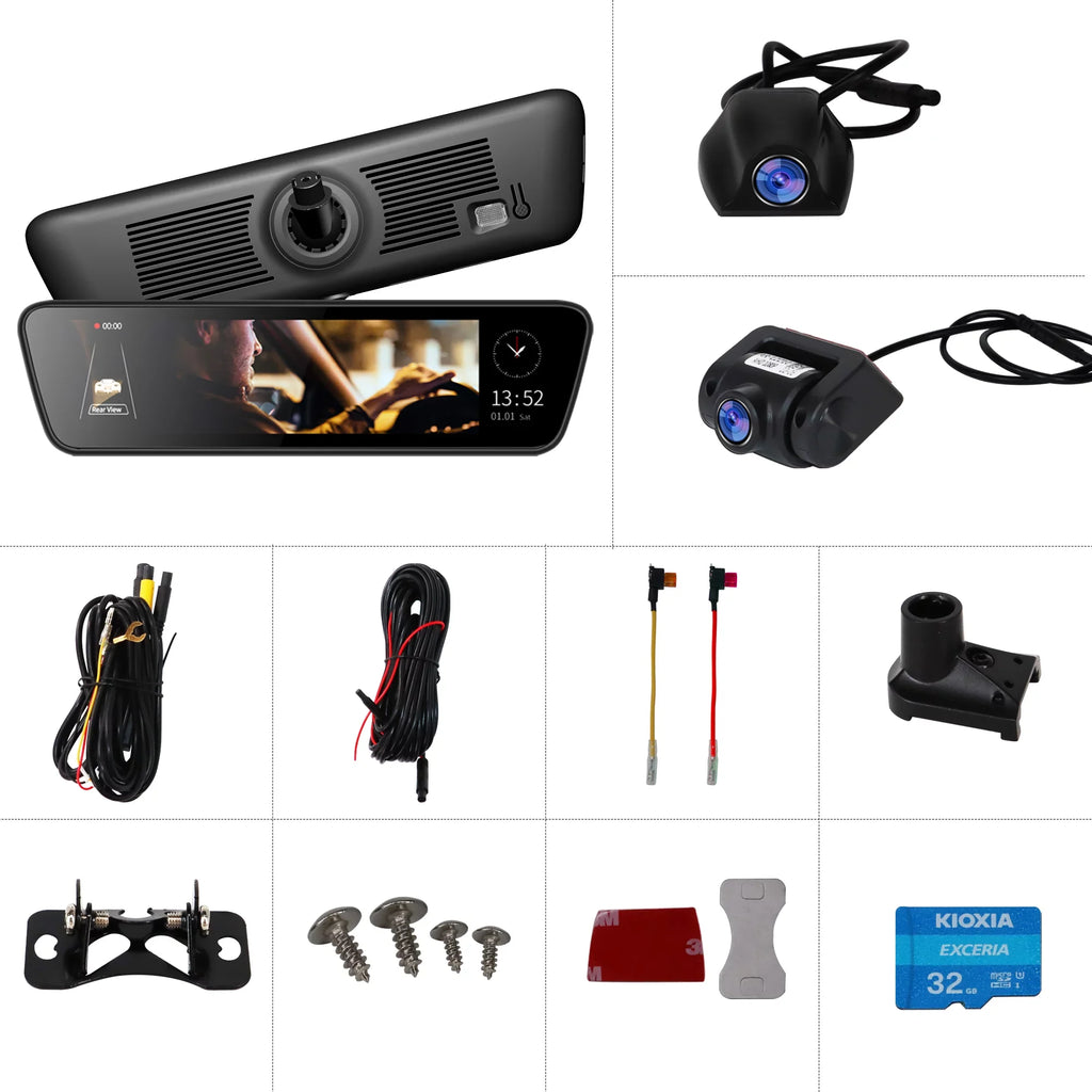 Streaming View Truck Front Camera Full Rear Dash Cameras HD Rear Car Mirror 1080P Touchscreen 9.35 View Dual Smart inch Back Camera