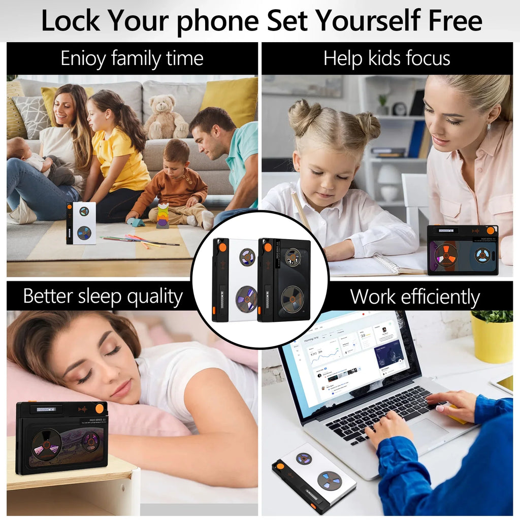Screen) Prevent Lock (L Timed With Black-One Real Focus Timer, Life transportable to Help Cover, Semi-Transparent with 6.7x3.5x0.7, Addiction, Lock Phone Box for Cell Phone on Box Phone
