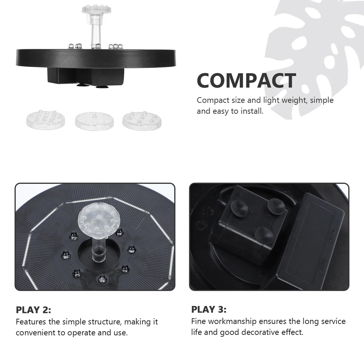 of Fountain Fountain Pond with Solar 1 LED Light Creative Outdoor Fountain Guichaokj set