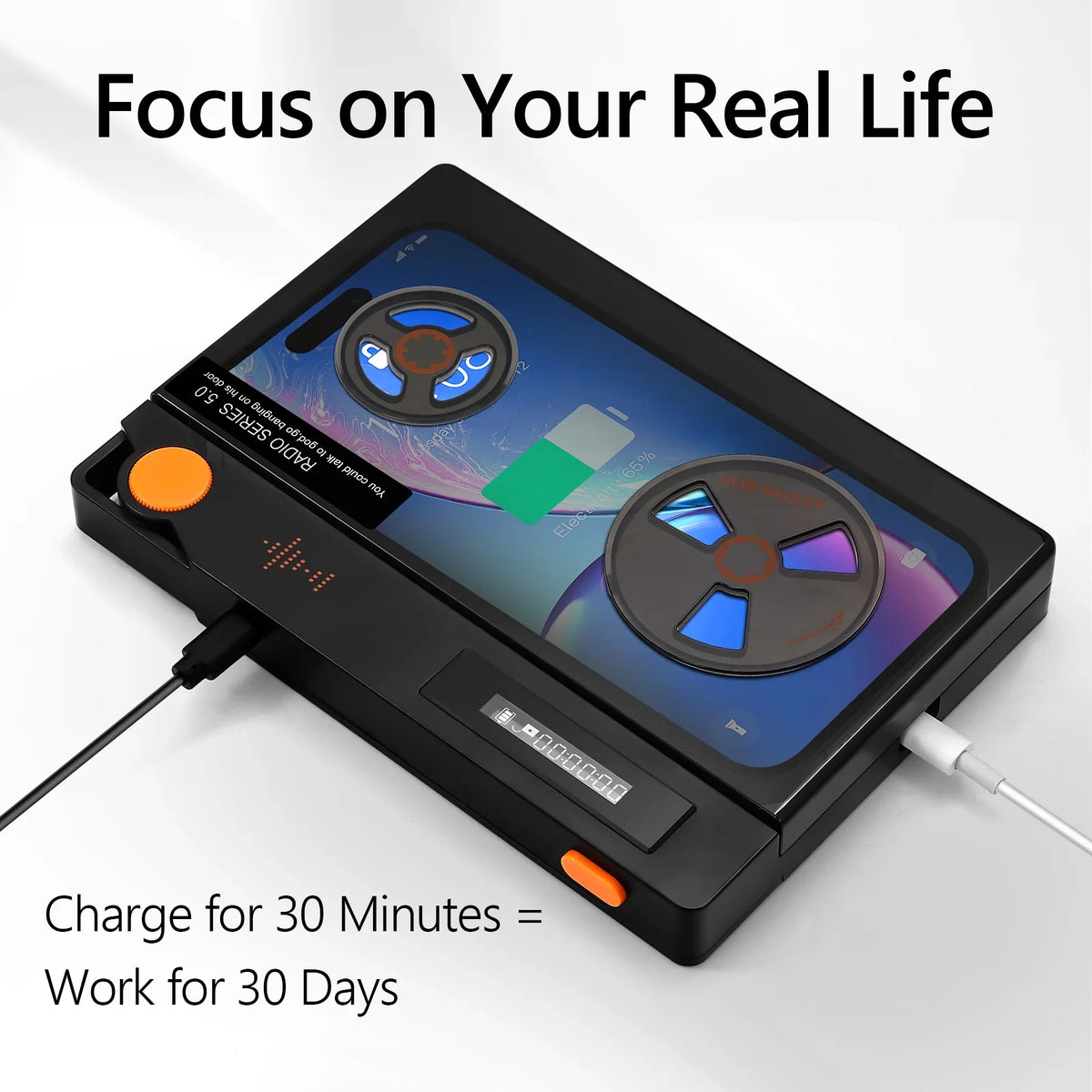 Screen) Prevent Lock (L Timed With Black-One Real Focus Timer, Life transportable to Help Cover, Semi-Transparent with 6.7x3.5x0.7, Addiction, Lock Phone Box for Cell Phone on Box Phone