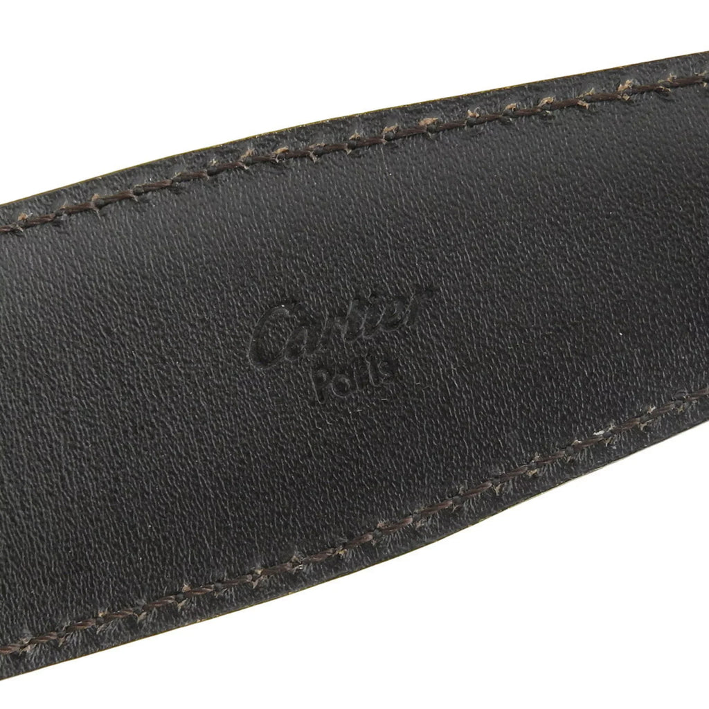 Waist L5000405 CARTIER Cartier Birthday Black (Good) Leather Pre-Owned Belt Happy