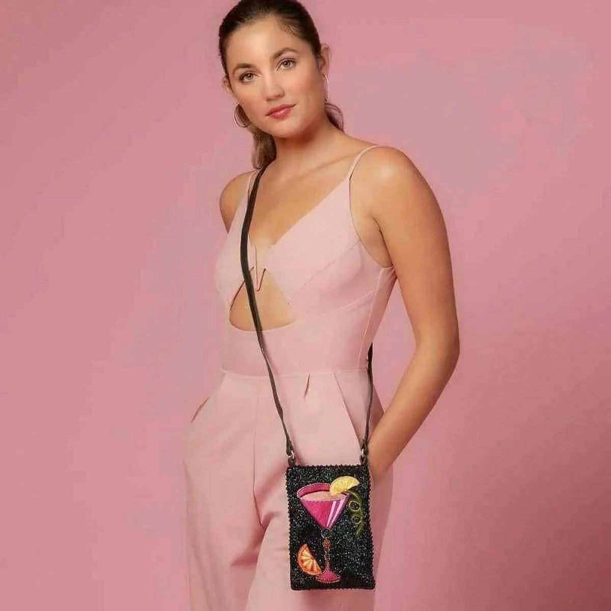 a Crossbody Mary Shoulder Frances Sip Cocktail Bag Bag Take Leather Phone NEW Beaded