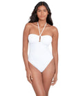 Ring White Lauren Ralph LAUREN Crochet 14 Womens One-Piece Bandeau