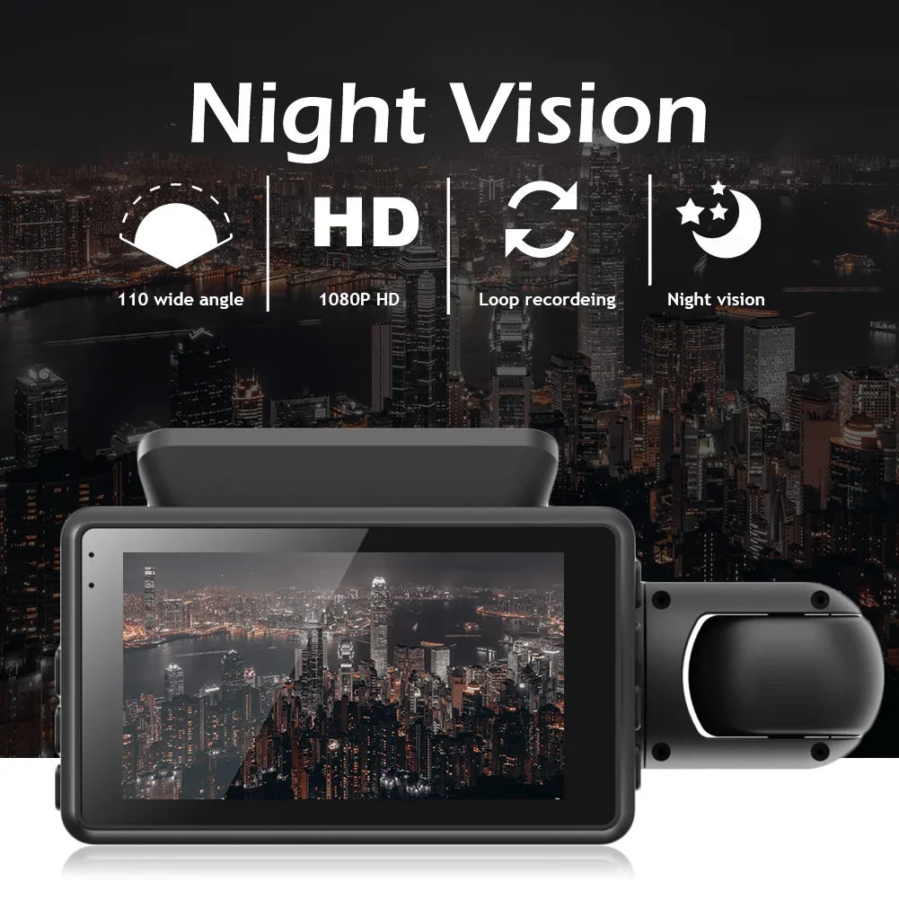 Recorder DVR Rear G-Sensor Cam Car and 1080P Lens Front Dash Dual Video Camera