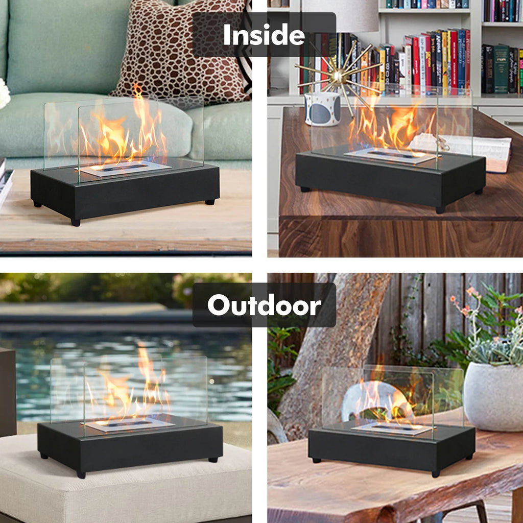 x 13.98''L Ventless Flame Outdoor W Ethanol 7.1'' Bio x Fireplace Guard Tabletop 8''H Metal Skypatio with