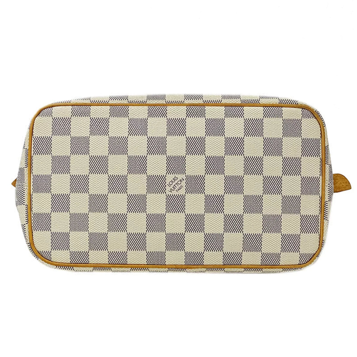 Bag Tote Vuitton VUITTON Azul Handbag PM Louis Saleya Damier N51186 LOUIS White Ladies Authenticated Gray Used