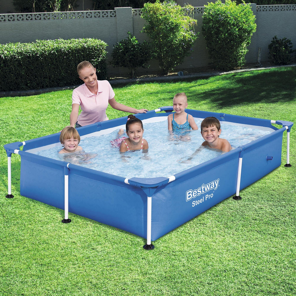 Metal Frame Above x Steel Rectangular Pro Kids Bestway 7.25 ft Ground 4.9 x Swimming 1.4 Pool,