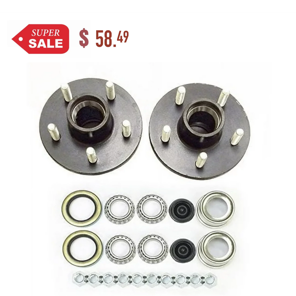 Trailer 2000 Axle Set 22016K 4.5 lbs Idler 5 2 Bearings - on Kits Hub of 1-1/16" for