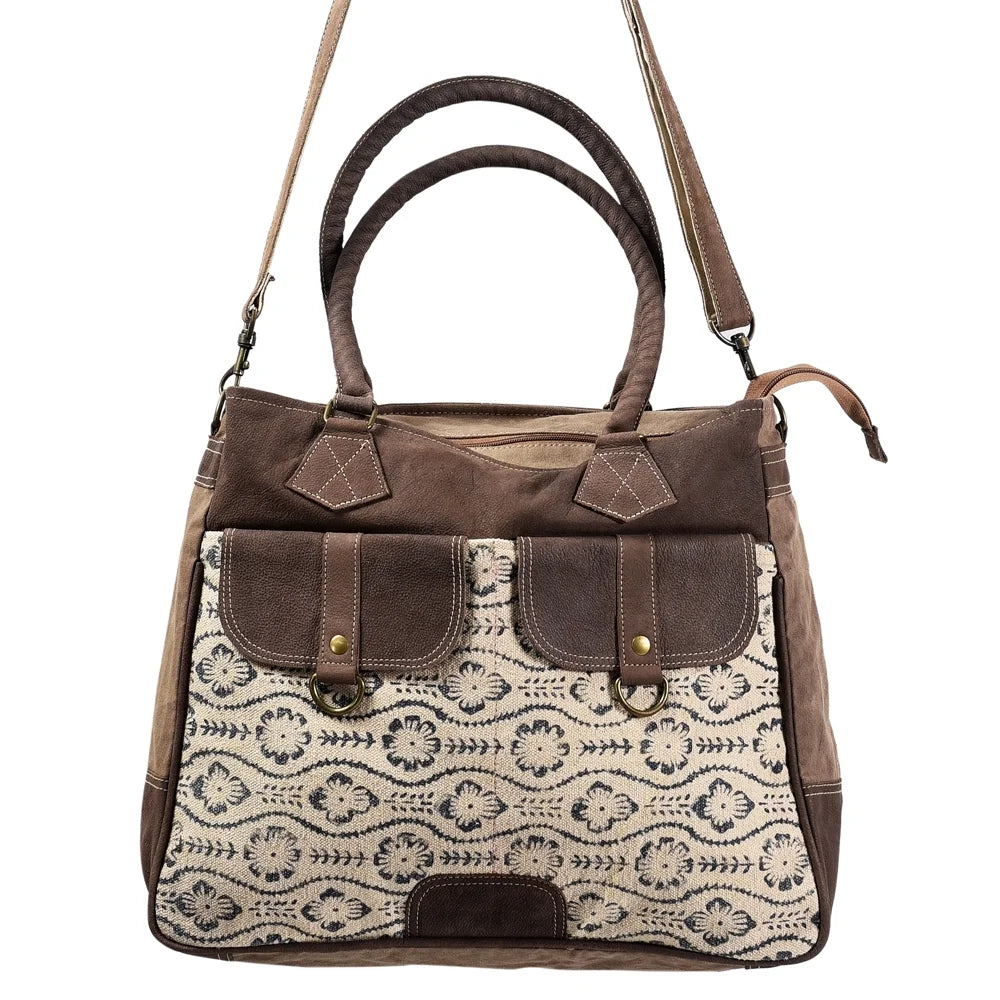 OHLAY western bag TOTE Upcycled Upcycled handbag Wool Leather KB417 Genuine Canvas KB purse women