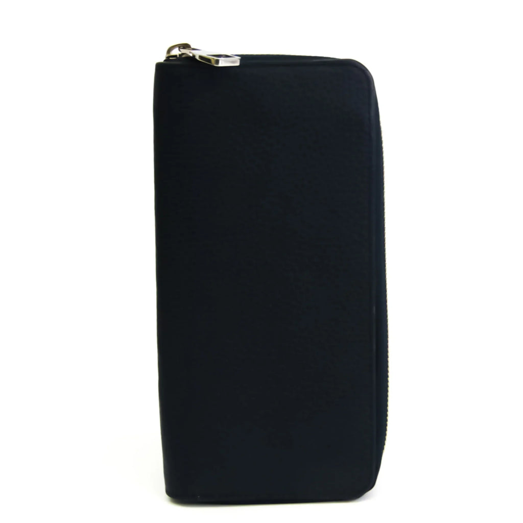 Vertical Louis Zippy Taurillon Leather (bi-fold) Wallet Long Vuitton Wallet Unisex Taurillon Navy M58823 (Good) Pre-Owned