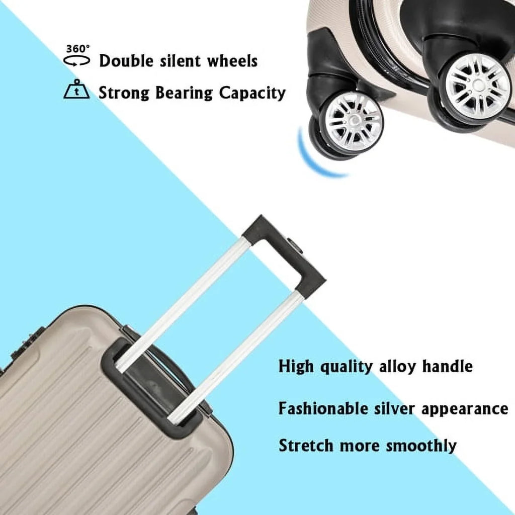 Set Wheels(20/24/28), Champagne Luggage Capri with Piece Spinner 3