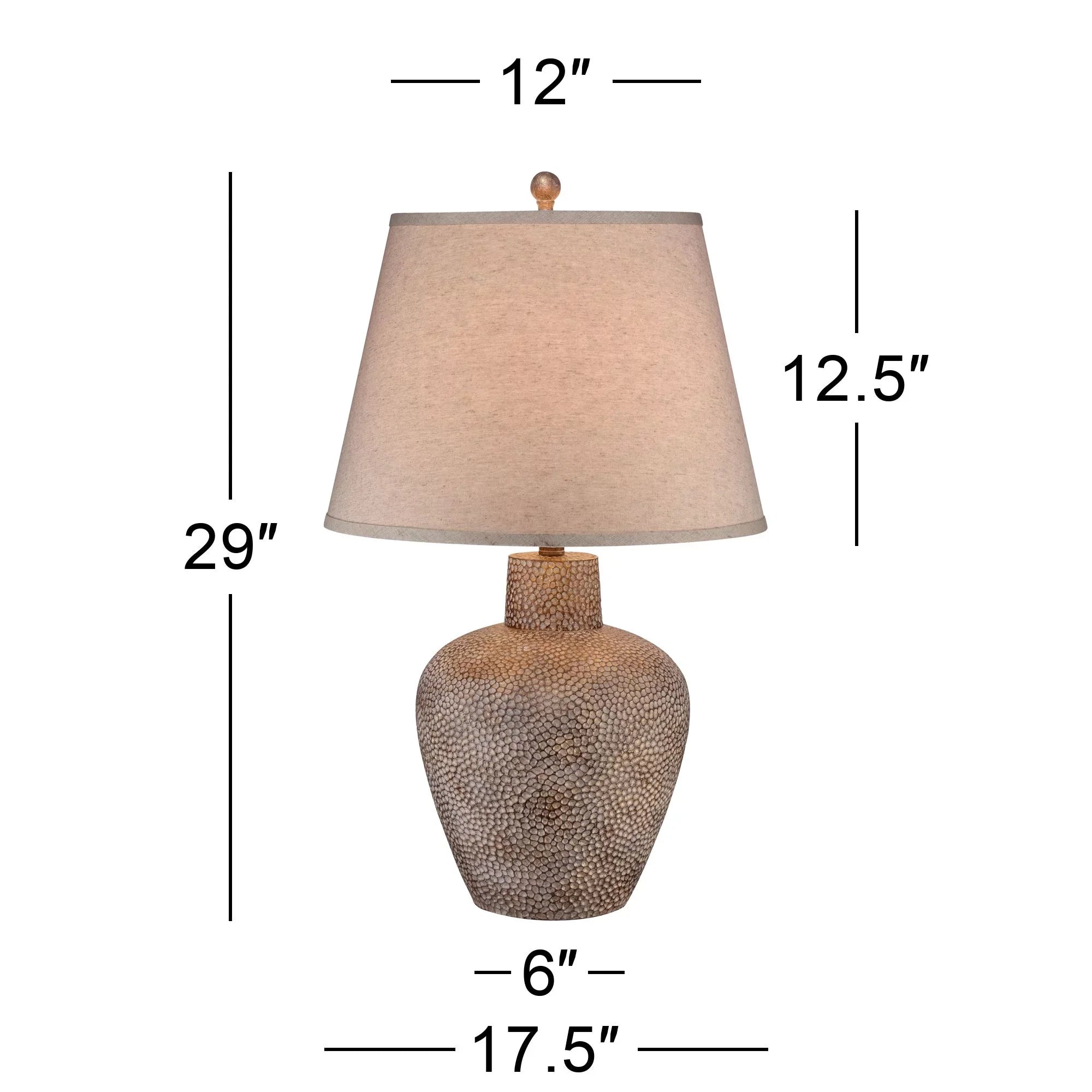 Tall Leaf Hammered Brown Pot 29" Table Farmhouse Shade Rustic 360 Empire Bentley Lighting Textured Lamp Home for Room Living Bedroom White Off House