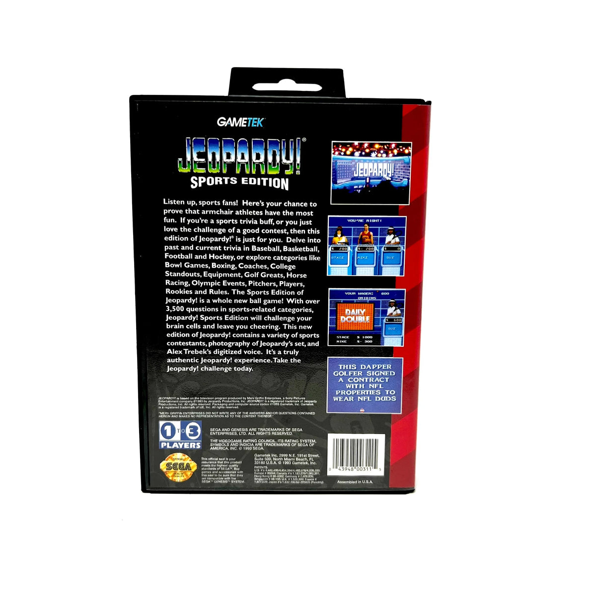 Genesis Sports Edition Jeopardy Game Ten Sega