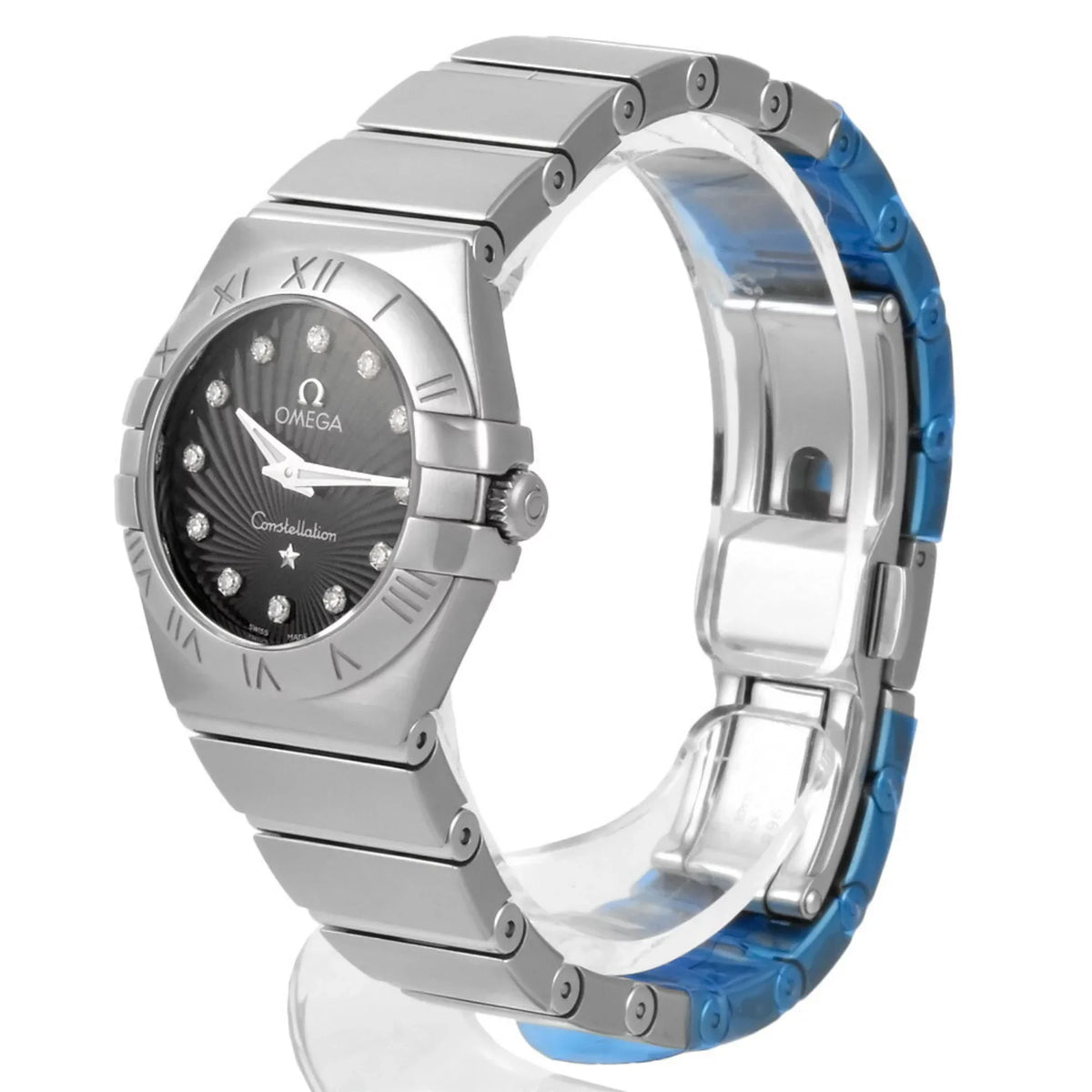 Constellation Diamond SS Dial (Good) Pre-Owned 123.10.24.60.51.001 OMEGA Omega Quartz Women's Black 12P Index Watch