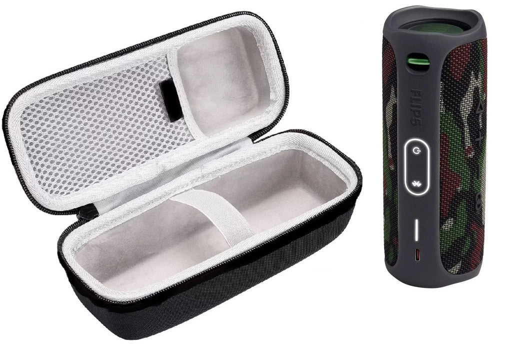 Wireless transportable (Camo) 5 with Case Hardshell Waterproof Bundle Protective Flip Carrying Bluetooth Speaker JBL