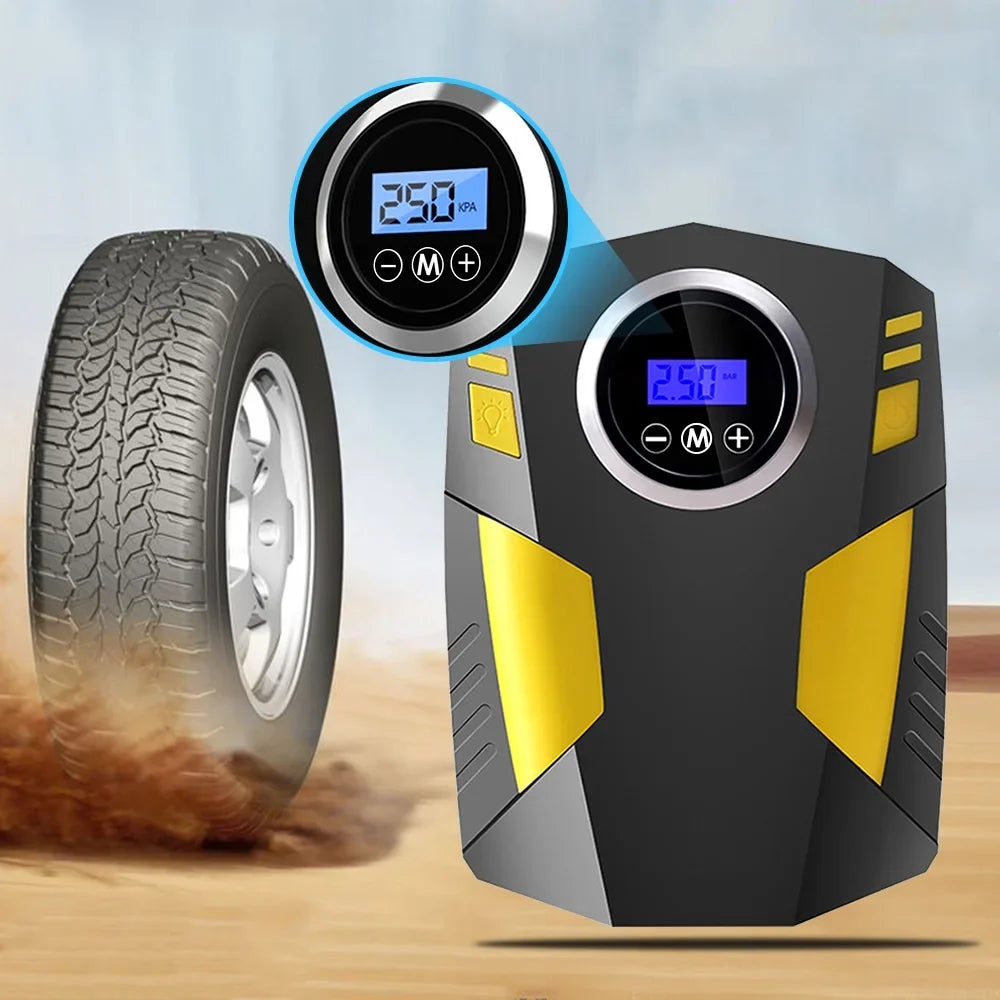 oxygen Compressor Pump, movable Geevorks Car Light, Digital LED Auto Inflator 12V with Tire