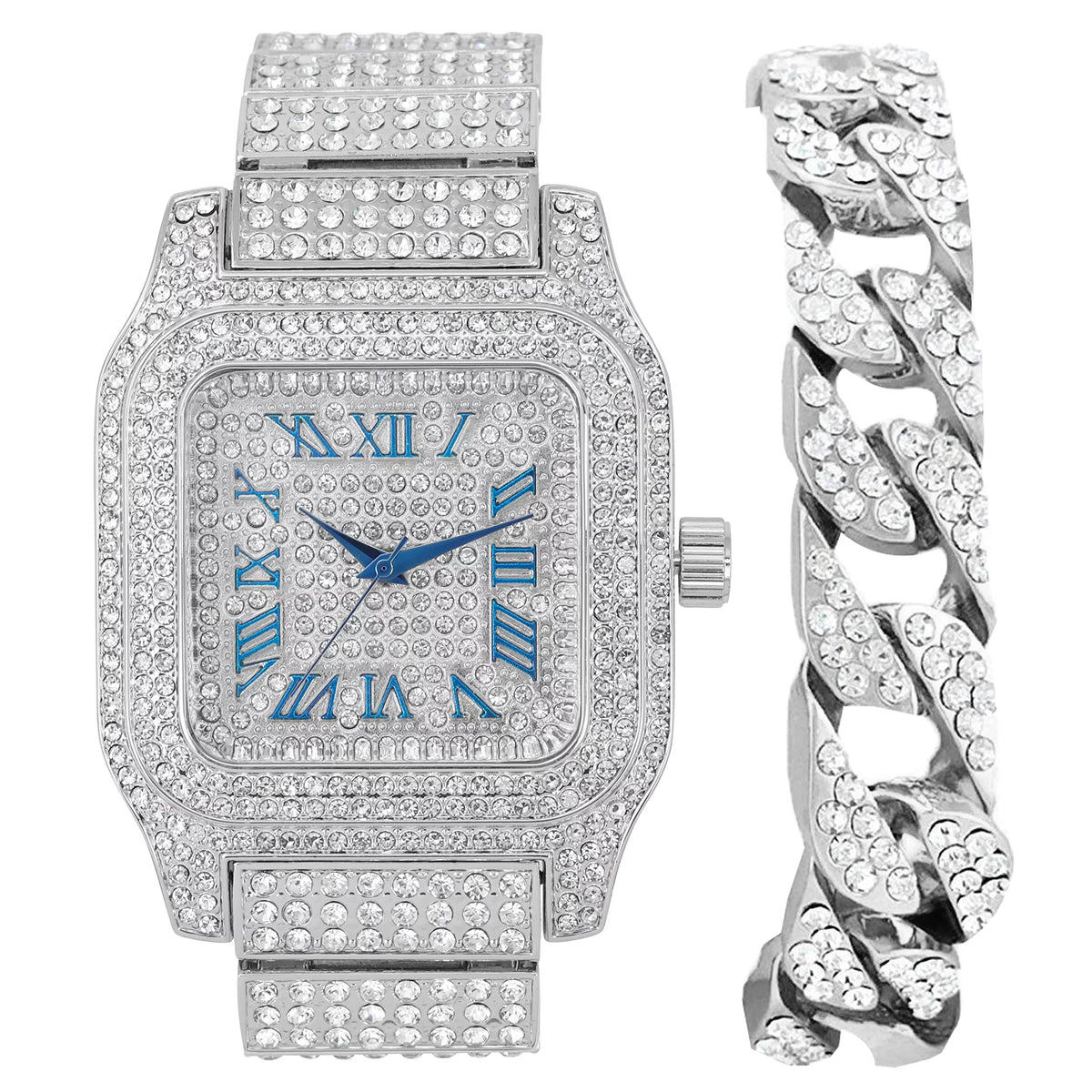 image Flashy Cuban) Out (Silver Hop Square You Will Hip Way in 0513Sq Watch a Iced R# product Bling-ed Blue Hypnotize Gold - Biggie